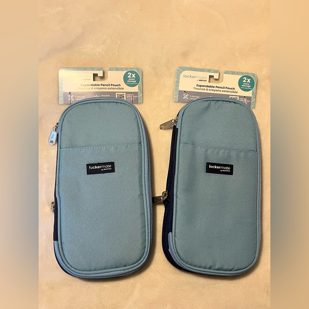 Pack of 2 lockermate Expandable Pencil Pouch NWT
